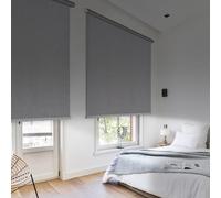 Store Enrouleur occultant Premium avec Finitions en Aluminium de Haute qualité Rideau Opaque Isolant Thermique Blackout pour fenêtre et Porte STORESDECO Gris 140x250 cm Largeur Tissu 136,5 cm