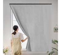 Store Enrouleur Occultant sans Perçage 115 x 70 cm, Temporaires, Rapide Installation Simple, Économie D'Énergie, Opaque Tissu Occultant Fenêtre Anti Chaleur avec Ruban Nano,pour Grenier, Gris