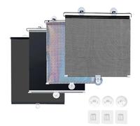 Store Enrouleur pour Fenêtre avec Ventouses Rideau Pare-Soleil Protection UV Isolation Thermique Store À Rouleau Occultant Noir pour Intérieurs Voiture Balcon(Black Dots,W65 x H160cm)