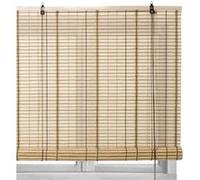 Store enrouleur retrousser en bambou coloris beige store à rouleau aveugle - Longueur 180 x Profondeur 140 x Hauteur 2.5 cm -JUANIO- Beige G