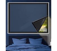 Store Enrouleur sans Percage 120 x 190 cm, Temporaires, Rapide Installation Simple, Économie D'Énergie, Opaque Store Thermique pour Fenêtre de Toit avec Ruban Nano,pour Grenier, Bleu