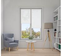 Store Enrouleur sans perçage Screen Facile à Installer avec Clips pour Fenêtre ou Porte, Kit de Montage Inclus, Protection Thermique Solaire Couleur Blanc 75x180 cm STORESDECO