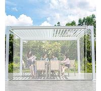 Store enrouleur transparent - Paravent de séparation en plastique imperméable pour pergola - Panneau latéral transparent et imperméable - Décoration de bâche pour l'extérieur