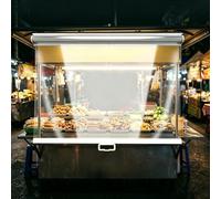 Store Enrouleur Transparent pour Stand de Marché et Étal de Nourriture | Rideau de Nuit Enroulable et Protection Anti-Poussière pour Chariot Snack Vitrine d'Exposition(W90xh150cm/35.4x59'')