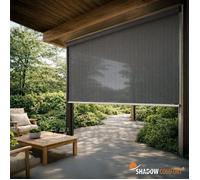Store enrouleur vertical perméable avec manivelle - l.2,48 x H.2,4 m - Shadow Comfort