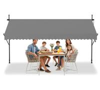Store ensoleillement gris clair - 300x120 cm - Polyester - Réglage manuel