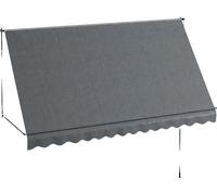 Store extensible, hauteur réglable 210-300 cm, imperméable, résistant aux UV, gris foncé