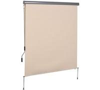 Outsunny Store extérieur Enrouleur 2,5 x 1,6 m Store occultant Vertical Brise-Vue rétractable avec manivelle, Aluminium et Polyester 280g/m² anti-UV50+, pour Balcon, Patio, terrasse et Jardin, crème