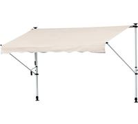 Store extérieur - Repliable manuellement - 400 x 120 x 170-280 cm - Tissu polycoton - Réglable en hauteur - Beige