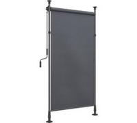 Outsunny Store extérieur sur Pied Store Manuel rétractable Store Enroulable Longueur réglable dim. 1,5 x 2,2-3,1 m avec manivelle Installation sans perçage métal alu. Polyester Gris foncé
