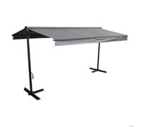Store - HAPPY GARDEN - FRENE - double pente - 3 95 x 3 m - toile grise