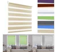 Store Jour Nuit sans Percage 50 x 70 cm Protection De La Vie Privée Store Zèbre Store pour Intérieur Kit de Montage Inclus pour Fenêtre et Porte, Beige