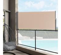 Store latéral 140 x 300 cm Sable Beige Résistant aux intempéries Store pare-soleil et coupe-vent
