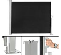 Store latéral 160x300 cm noir, extensible avec caisson, anti-UV & hydrofuge