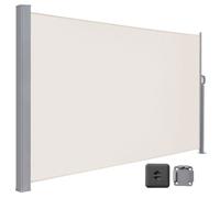Store Latéral 180 x 400 cm, Brise-Vue Rétractable, Auvent extérieur, Résistant aux Intempéries, pour Jardin, Terrasse, Beige