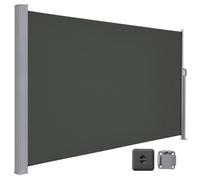Store Latéral 200 x 350 cm, Brise-Vue Rétractable, Auvent extérieur, Résistant aux Intempéries, pour Jardin, Terrasse,Gris foncé