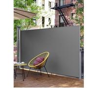 Store latéral 350 x 180 cm (L x H), Brise-vue, Paravent rétractable pour balcon, terrasse et jardin, Gris GSA185G01 SONGMICS