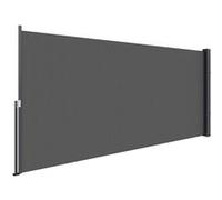 Outsunny Store Latéral Brise-Vue Rétractable 3L x 1,4H m Alu. Gris Foncé | Paravent de Jardin, Polyester Anti-UV Haute Densité 180 g/m²