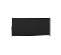 Store latéral brise-vue paravent rétractable dim. 3L x 1,6H m métal polyester imperméable anti-UV haute densité 180g/m² noir