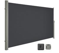 Store latéral - Brise-vue Rétractable - 180 x 300 cm - Tissu polyester 280 g/m² - Noir Anthracite