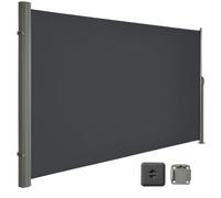 LARMNEE 200 x 400 cm (H x L) Store latéral, Brise-Vue Rétractable pour Jardin, Balcon, Terrasse, Auvent Latéral, Pare-Soleil, Noir Anthracite EBK204BP02