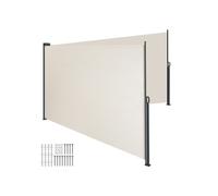 Store latéral double beige toile en polyester résistant déperlant boîtier acier 600 x 9 x 200 cm