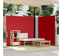 Store Latéral Double, Brise Vue Paravent Extérieur Rétractable Auvent Latéral Extensible 170x600 cm Rouge