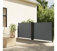 Store Latéral Double, Brise Vue Paravent Extérieur Rétractable Auvent Latéral Extensible Anthracite 140x1000 cm