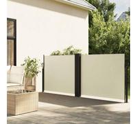 Store Latéral Double, Brise Vue Paravent Extérieur Rétractable Auvent Latéral Extensible crème 120x1000 cm