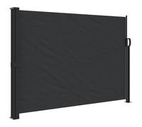 Store latéral extensible Noir 140x500 cm