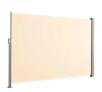Store latéral Floordirekt en aluminium, protection visuelle et solaire pour balcon, terrasse et jardin, résistant aux UV et aux intempéries, beige, 180 x 350 cm