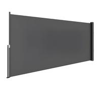 Store latéral - Outsunny - rétractable - 3 x 1,4 m - structure en aluminium - polyester anti-UV haute densité 180 g/m² - gris foncé