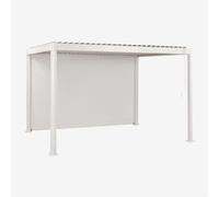 Store Latéral Pour Pergola Bioclimatique En Aluminium Avec Lames Druvia Blanc Gardenia ↔︎ 4 M Blanc