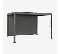 Store Latéral Pour Pergola Bioclimatique En Aluminium Avec Lames Druvia Gris Graphite ↔︎ 4 M Gris