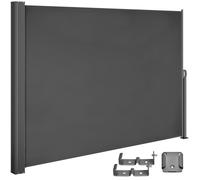 Store latéral rétractable 180x300cm Brise-vue anthracite Auvent avec toile en polyester Paravent extérieur balcon jardin