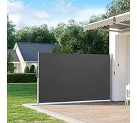 Store latéral rétractable SONGMICS - Gris Anthracite - 200 x 400 cm - Pare-soleil et brise-vue