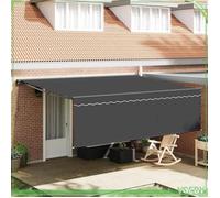 Store manuel rétractable - FAF7291712448386 - Anthracite - 450×300 cm - Tissu polyester anti-UV
