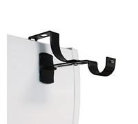 Store & Menuiserie 2.0 Lot de 2 Supports de Tringle à Rideaux Noir Geko résistant sans perçage pour Coffre de volet Roulant à rainure diamètre 28 mm - sans adhésif - Fixation réglable par vissage