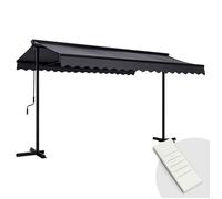 Store mobile électrique double pente 3 x 4m aluminium anthracite Delgada - Oviala