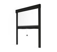 Store moustiquaire fenêtre & porte alu - Luxe (L1500 x H2200mm, Noir)