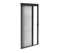 Store moustiquaire plissée pour porte en aluminium - Recoupable hauteur & largeur - Seuil ultra plat (Gris Anthracite 7016, L1200mm x H2400mm)