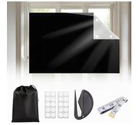 Store occultant à coller - 100 x 150 cm - Sans perçage - Bloque 100% lumière & UV - Réversible noir/argenté