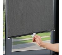Store occultant à Ventouse 45x125cm Noir Store Enrouleur -sans perçage -Translucide pour fenêtre - Rideau Protection Solaire Isolant Thermique- Amovible - pour Chambre/Bureau/Voiture