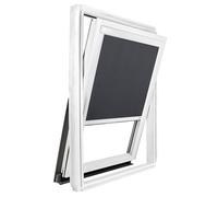 Store Occultant Compatible Velux ® - Dimension CK02 - ossature Blanche - Toile Gris Anthracite