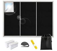 Store occultant pour fenêtre - 3 m x 1,45 m - Protection solaire intérieure - S perçage - Tissu noir - Avec un mètre ruban Noir