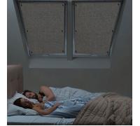 Store Occultant Pour Fenêtre De Toit 60 X 80 Cm, Rideaux Occultants, Tissu En Coton Et Lin, Ventouses Noires, Store De Prote[EN143]