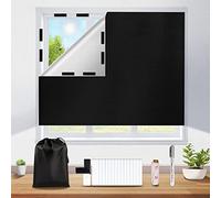Store Occultant sans Percage, 200x148cm pour Velux, Fenetre Thermique avec Velcro, Tissu Isolant Thermique Intérieurs Rideau Opaque pour Fenetre de Toit Chambre Bureau Voyage Caravane Noir