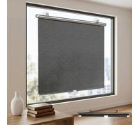 Store Occultant sans Perçage à Ventouse, Store Enrouleur Rétractable Occultant, Pare-Soleil Thermique Anti-Chaleur et UV, Installation Facile pour Bureau/Voiture(Blacks,80W x 95 cm H)