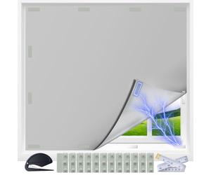 Store Occultant sans Percage, Rideau Occultant Thermique Anti Chaleur, Tissu Opaque Découpable pour Fenêtre de Toit, Fenêtre de Toit Inclinée, Chambre et Caravane, 100% Blackout, 100×145CM, Gris