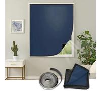 Store Occultant Temporaires 70 x 150 cm, Temporaires, Rapide Installation Simple, Économie D'Énergie, Opaque Rideau Occultant sans Percer Amovible avec Ruban Nano,pour Fenêtre, Bleu